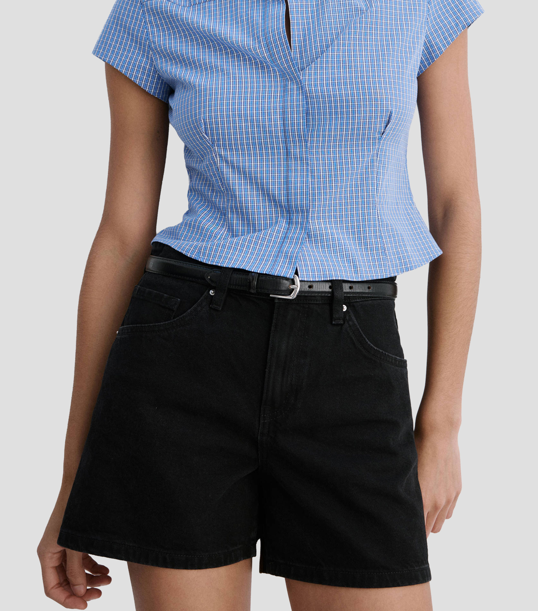 Short de mezclilla liso Mujer